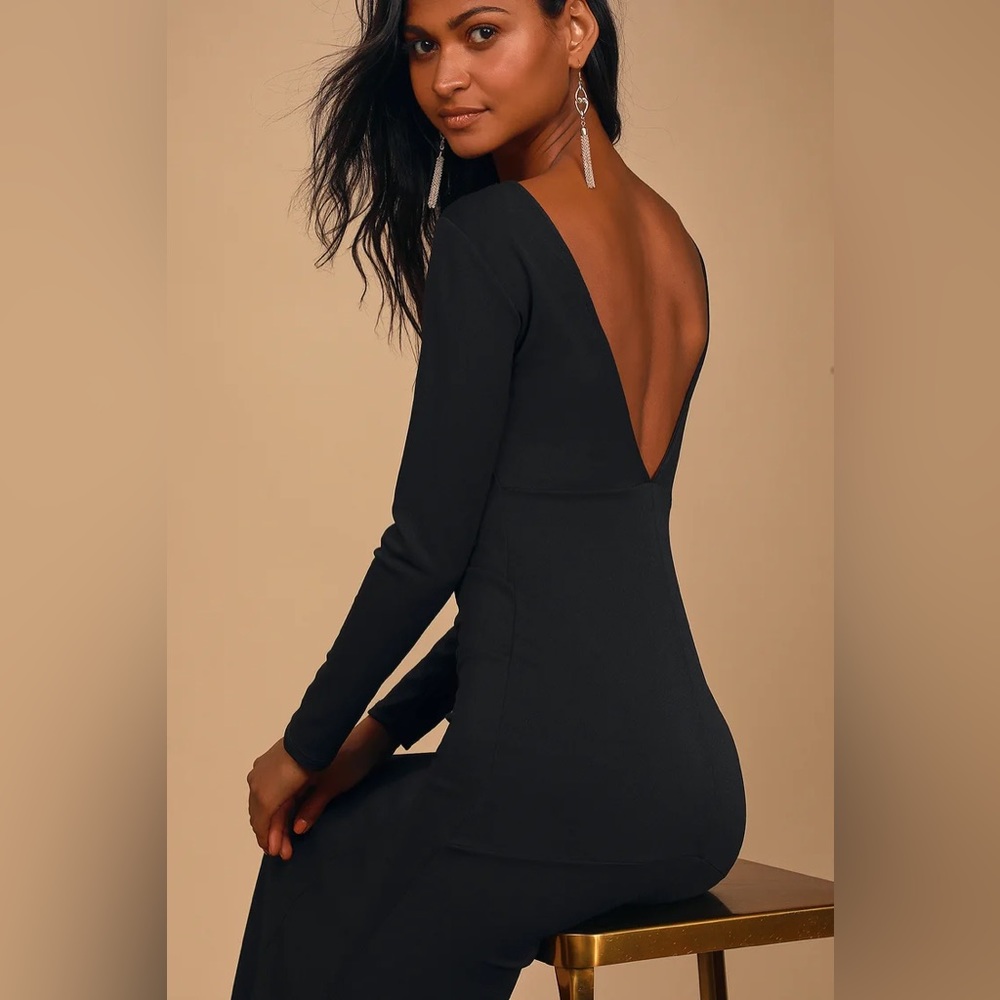 🛑SOLD🛑 Wait For Me Black Long Sleeve Maxi Dress